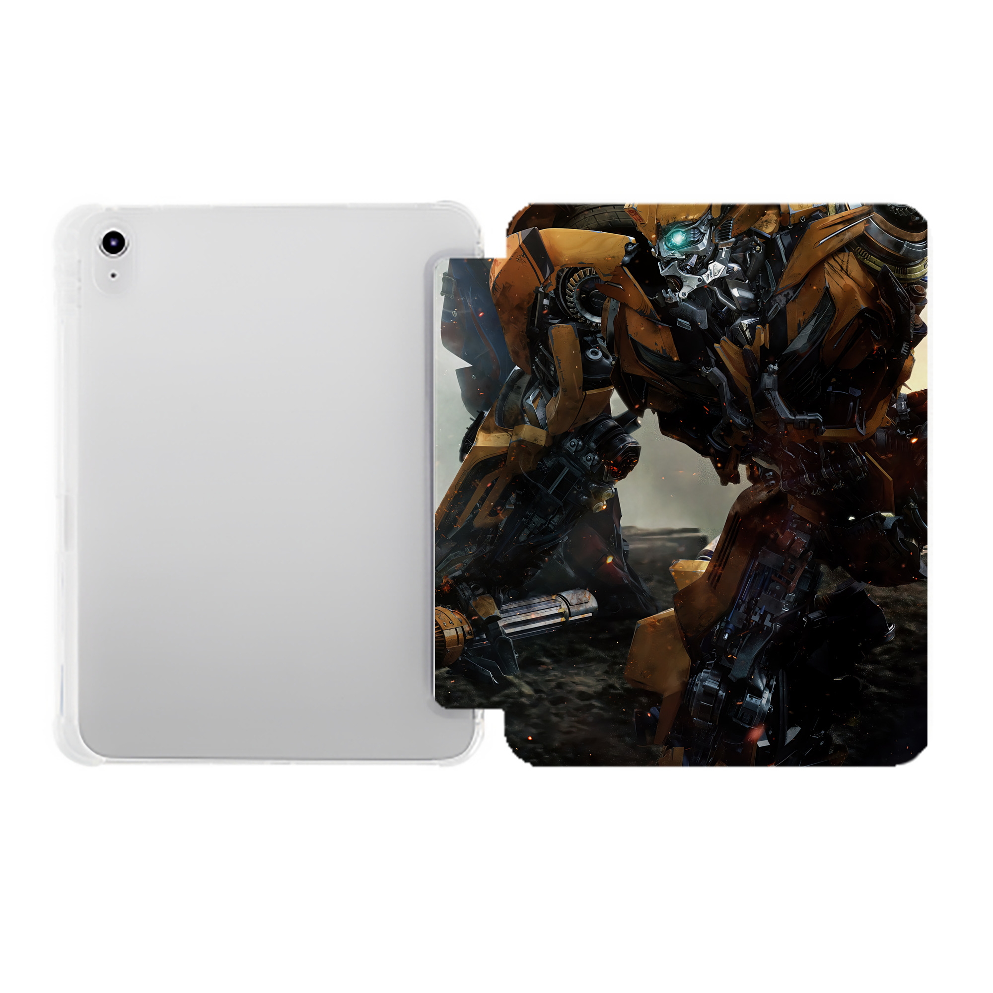 （画像用） Transformers トランスフォーマー IPad ケース ペン収納付き 三つ折りスタンド PUレザー×シリコン 対応機種9.5/10.5/10.9インチ